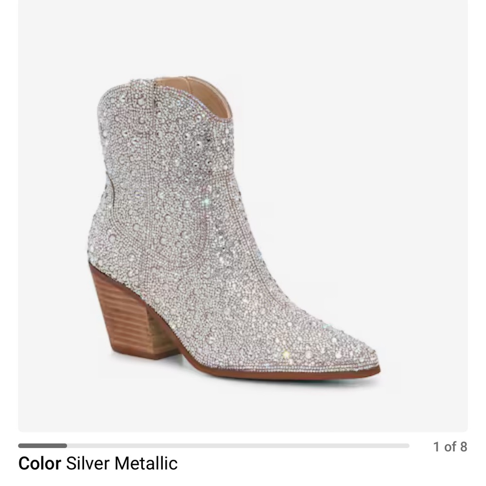 Betsey Johnson Ankle Booties with Glitter Finish